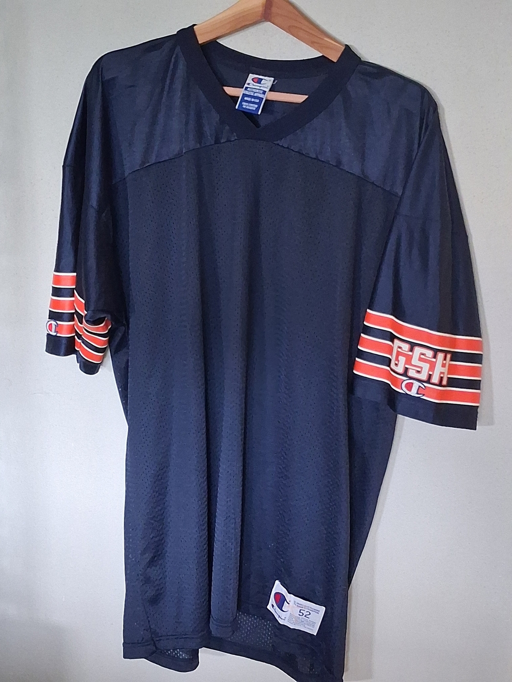VTG Blank Chicago Bears Jersey Champion 90s USA Blue Home No Graphic